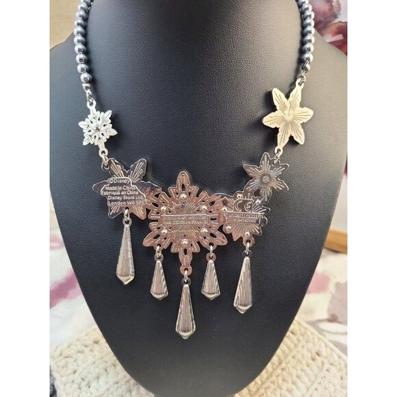 Princess Jewelry Gift Set Necklace 2 Bracelets Snowflake Blue Crystal Holiday - Picture 3 of 4